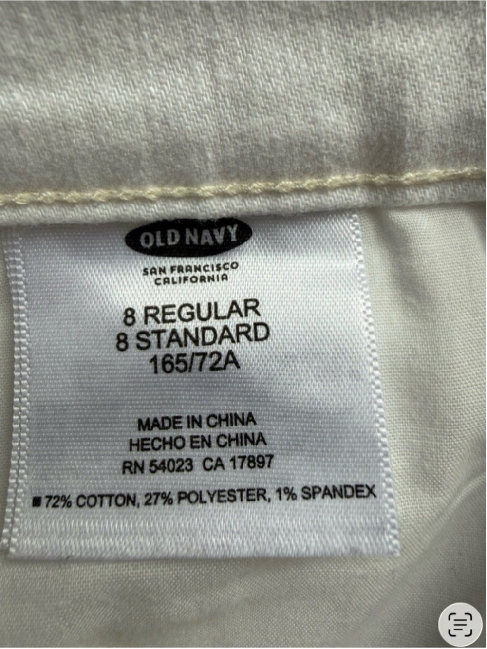 Old Navy White The Diva Skinny Jeans Stretch Denim Size 8 Vacation Coastal - Picture 5 of 14